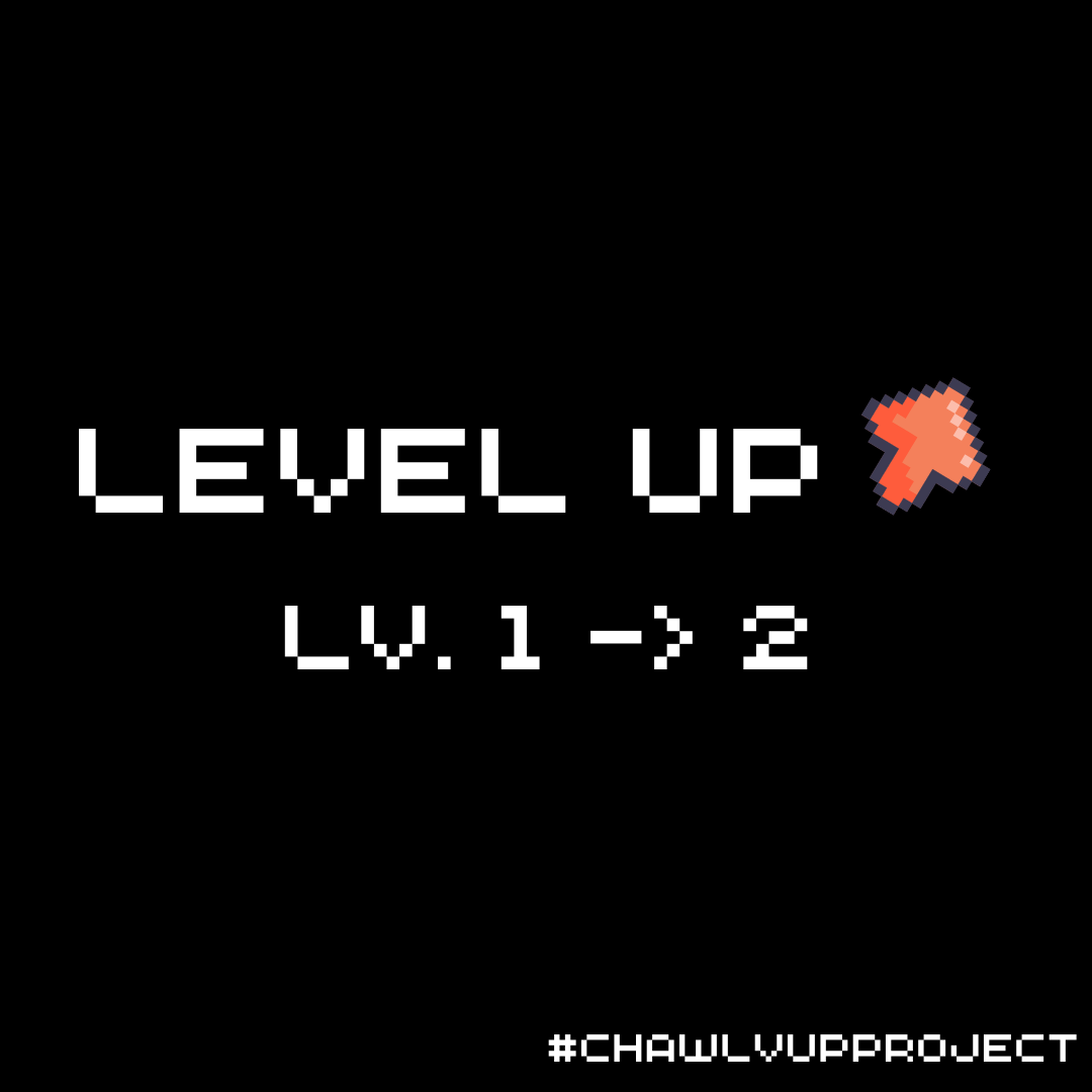 chawlvup's tweet photo. LV up!
I'm lv 2.
Let's see what quest i gonna accept.
I can feel this project make me fun so much.

#CHAWLVUPPROJECT https://t.co/95b8Zyw48J