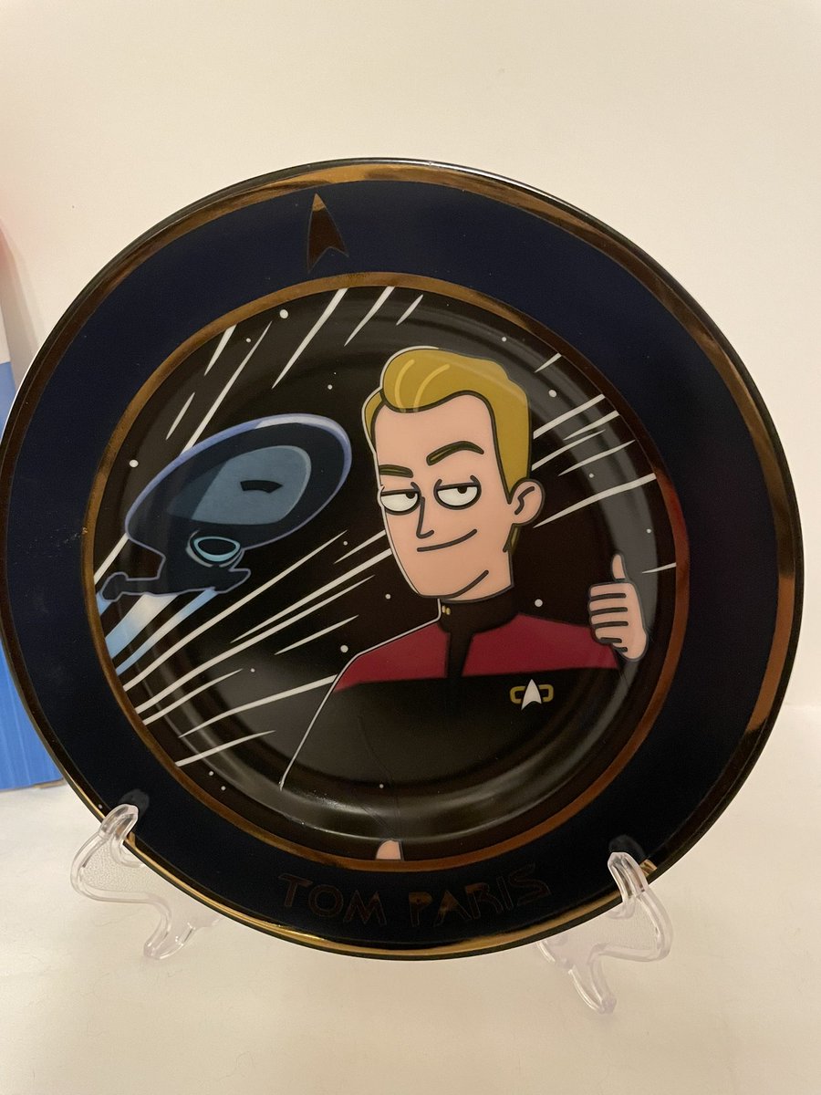 1TrekFan's tweet photo. On another note
🎶 Look 🎶 what 🎶 I 🎶 got 🎶
It was a long wait for the @TrekUnlimited #StarTrekLowerDecks #TomParisPlate from holding the prototype at #STLV last August. But it’s beautiful. Can’t wait to get @robertdmcneill to sign! Thanks @MikeMcMahanTM for the collectible! https://t.co/Pr2B02OSOV