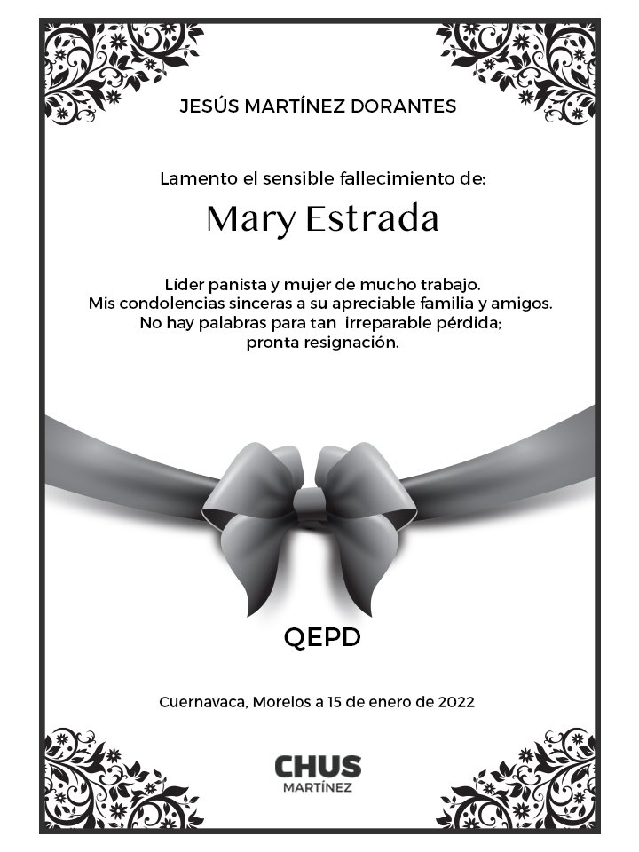 chusmtz_'s tweet photo. Que lamentable noticia la perdida de una gran mujer, líder panista y muy trabajadora. Mis condolencias a familiares y amigos de mi amiga, Mary Estrada. QEPD🕊 https://t.co/ysFQ7fnEOh