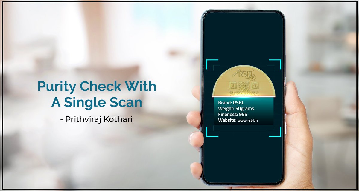 PrithvirajRSBL's tweet photo. Yes, you read that right. Check the authenticity of your gold coin by simply scanning the QR code on the RSBL Spot App. Know more at: https://t.co/u1QCWf1JR5
#PrithvirajKothari #PK #BullionKing #BuyGold #Gold #RSBL #RSBLGold #QRcoded #BarcodedGoldCoins https://t.co/9VoYitASio