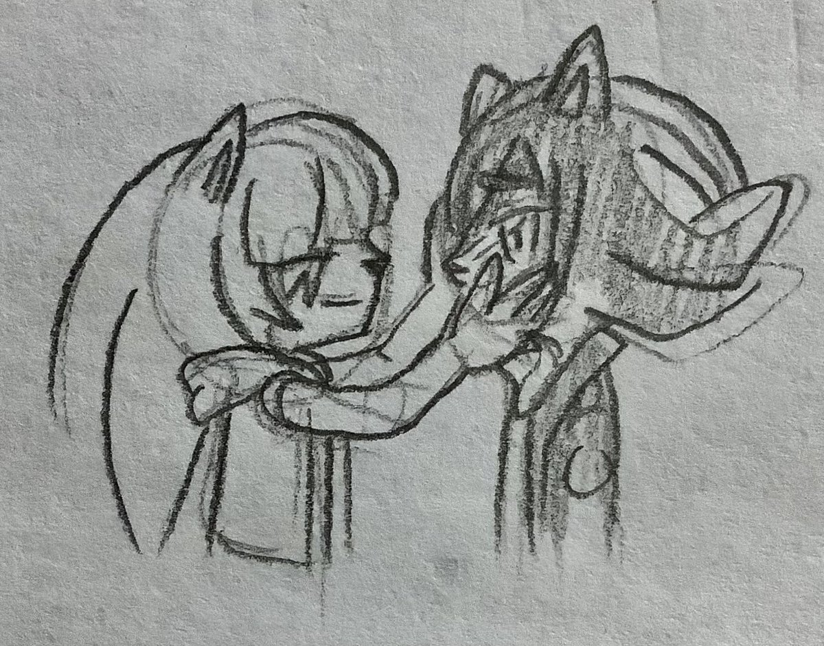 LiveWireGoth's tweet photo. Day 3 of #sonadowweek was Vexation/Touch, I chose touch
I dunno what I'm doing, it's Sonic trying to make out Shadow's features through touch

@starlightzonee https://t.co/bS4MA2GxdO