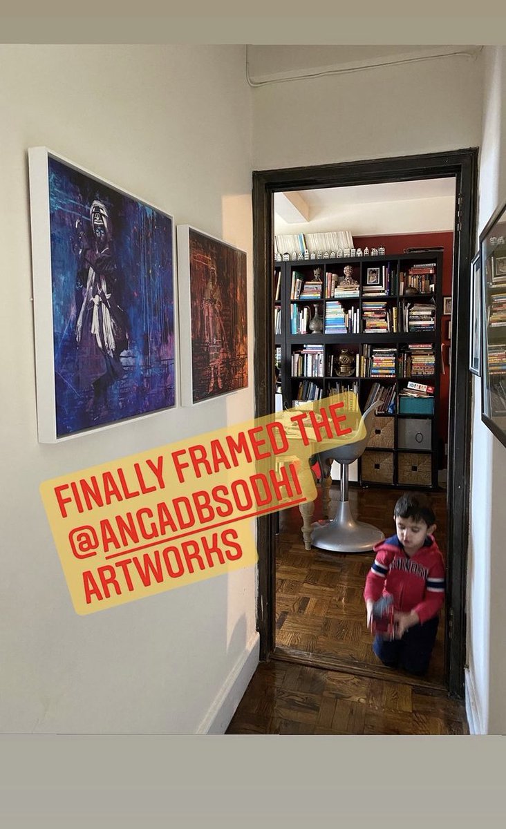 Always #Grateful to see my work up in my collectors’ homes. More so when the collector is an artist I really look up to! Honoured to have my warriors up in your lovely home @Saks_Afridi! And thank you for sharing this picture with me! 
#TheWayoftheWarrior