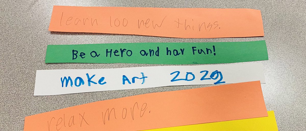 httpariona's tweet photo. last week i had the kids at work write down goals for 2022 on strips of paper to make a big goals chain and these are some of my favorites https://t.co/rmjeDGdUTc