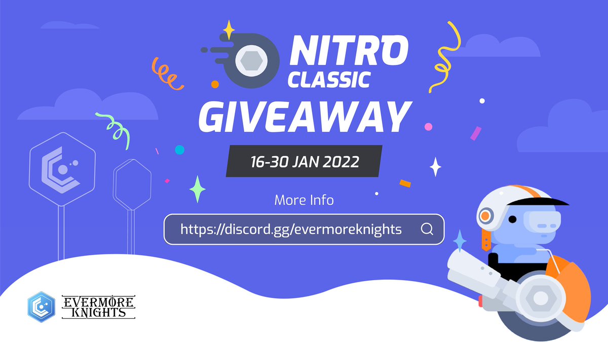 🎁 NITRO CLASSIC GIVEAWAY!🎁 Here's your chance to WIN one of the 10 Nitro Classic we're giving away for FREE!🔥 Head to Evermore Knights' Discord server ➡️ discord.gg/evermoreknights ⬅️ and join our GIVEAWAY! Contest open from 16 until 30 January 2022‼️ Don't miss it!🚀 #giveaway