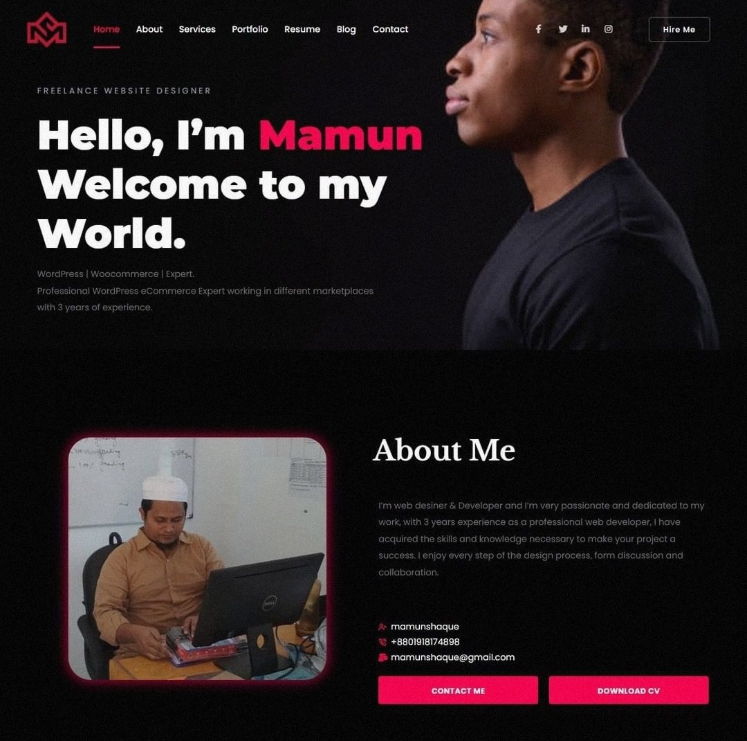 I’m a web designer &amp; developer and I’m very passionate and dedicated to my work, with 3 years of experience as a web developer.
if you need any #portfolio please feel free to contact with me :
 mamunshaque@gmail.com fb.com/mtt.mamun
mamunshaque.com

#myportfolio