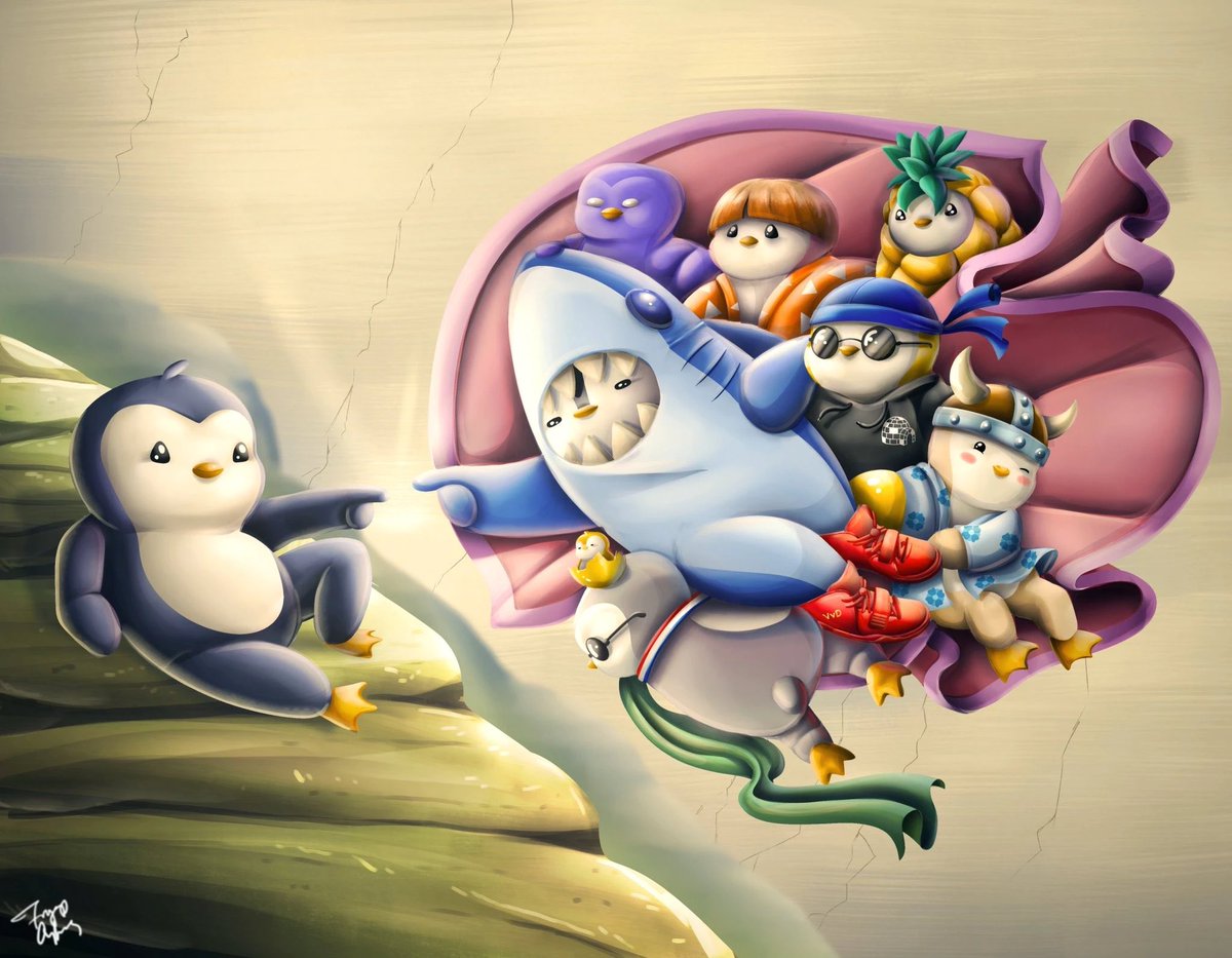 WrappedPenguins's tweet photo. The Recreation of Pudgy by 
@FroggyCyborg https://t.co/0CyzyVfx2C