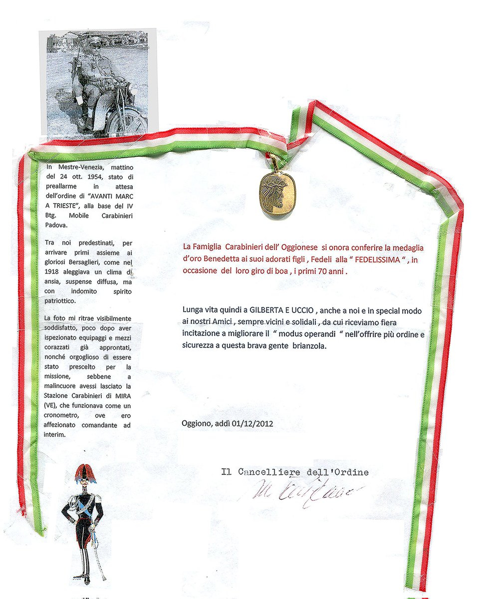 Ho vissuto, fin da bambino in fasce, in una Caserma dei Carabinieri, fino alla eta' di circa 20 anni./ Allora tutti mi chiamavano UCCIO ./ Medaglia d'oro, immeritata.!/<a href="/iridiesalute/">antonino.di.sclafani/@iridiesalute</a>/#Antonino/#Ricerca.