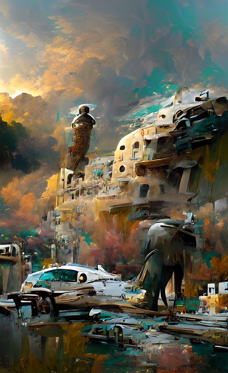 AIgenerateART's tweet image. Art name: Futuristic Sand City