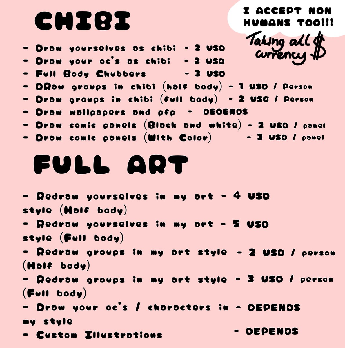 noodlemstr's tweet photo. I charge flexibly!! The prices can be lowered, but of course it can also be raised! It all depends on what you ask for really!

!!!
[NSFW and wilder stuff will be pricier]

#ArtCommission #commissionsopen #opencommissions #DigitalArtist #digitalart #chibi #chibiart #art https://t.co/u4xwc9FyCu