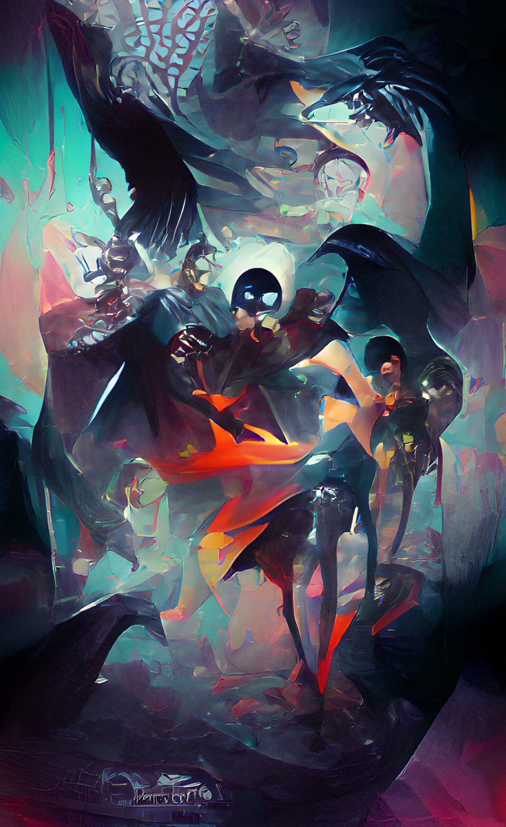 AIgenerateART's tweet image. Art name: The fight
Art style: Dark Fantasy
Prompt: DC Comics