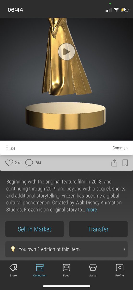 Just pulled the plug on Disney’s Elsa sitting on floor for 1.8k, this collection is undervalued and set to soar! #veve #VeVeFam #omi