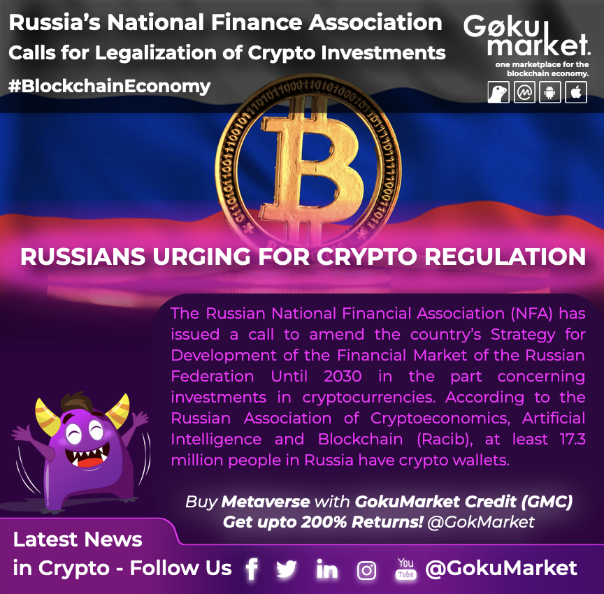 GokuMarket's tweet photo. 📣  #Russia’s National Finance Association Calls for Legalization of #CryptoInvestments

👉The main #financeindustry association of Russia has urged authorities that the crypto investments should be brought out of the “grey zone” instead of being banned.

#GokuMarket #Greyzone https://t.co/RopE1M4uFR