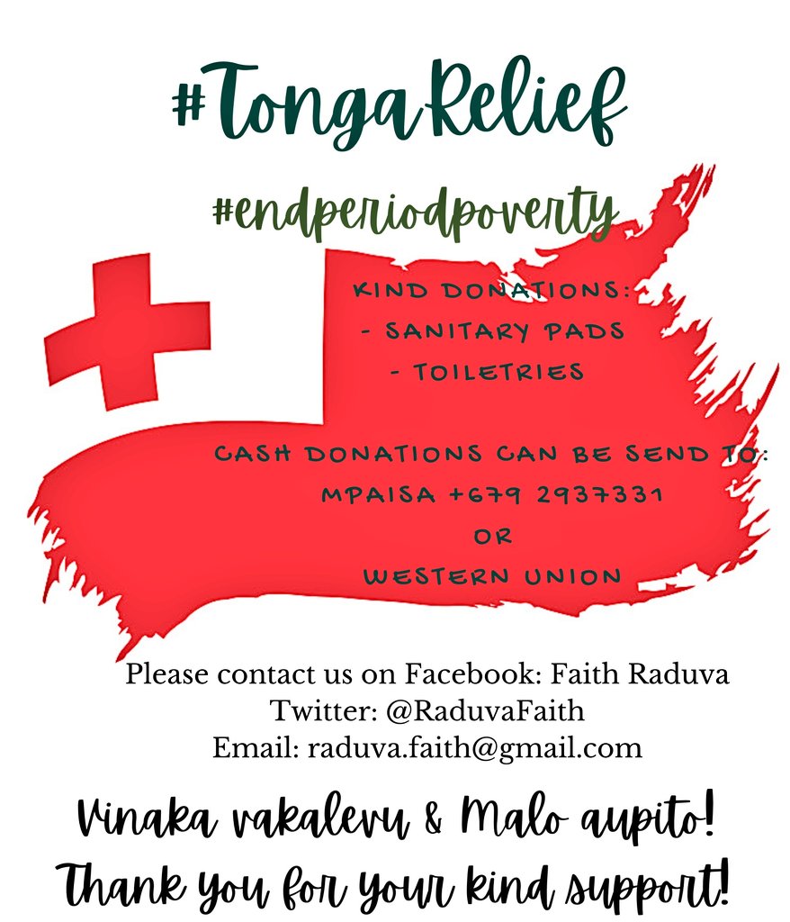 mvilsoni_fj's tweet photo. overwhelmed with the generosity & support from our #Twitter family by far! The #TongaRelief sanitary/toiletries drive our daughters @RaduvaFaith @annmary_raduva organized will benefit young girls in #Tonga thru the #TalithaProject we're arranging for delivery/shipment as well! https://t.co/yR3IqBnY0S