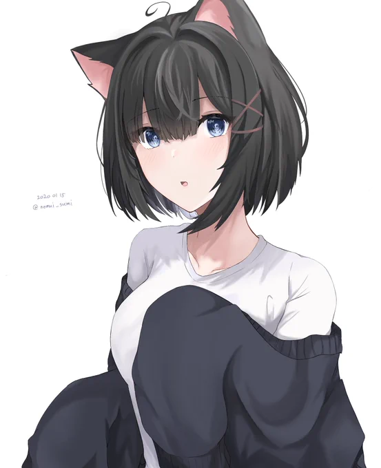 黒猫ちゃん#イラスト #オリキャライラスト 