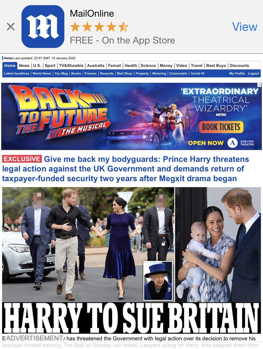 SholaMos1's tweet photo. Prince Harry is NOT suing Britain.
What a disgusting headline by Daily Fail. Typical clickbait lies. You only have Meghan on here to profit off her & incite hate against Prince Harry & Meghan Markle.
THEY DONโT WANT TAX PAYERS MONEY
LIE VS. TRUTH https://t.co/LbBdPssrpw