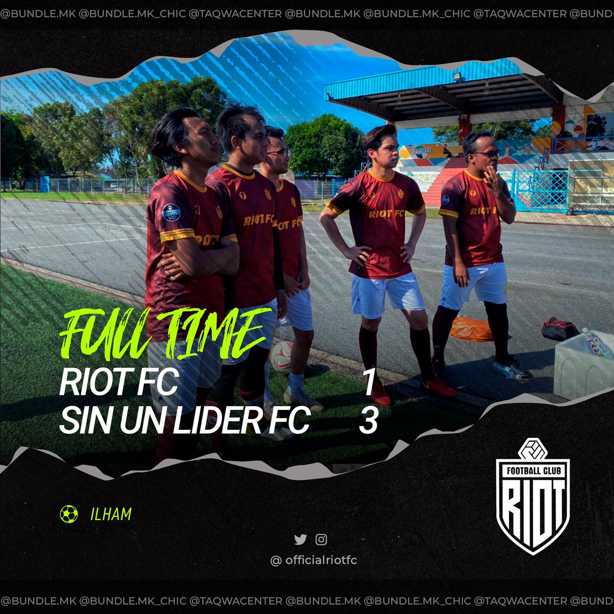 OfficialRiotFC's tweet photo. Kekalahan pertama di Stadium Tun Fatimah
β’
Defeat at Tun Fatimah Stadium
#RIOTFC #ForRIOT #RIOTogether π΄π‘ https://t.co/6qgsum7Jsb