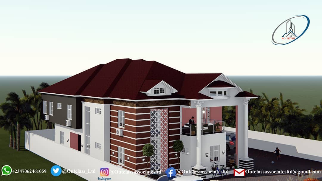 Outclass_Ltd's tweet photo. A 5-bedroom duplex, 2 sitting rooms, specious kitchen and store, laundry, dinning, prayer room, walk-in closet and Study room on 22m×28m plot of land. All rooms ensuite https://t.co/8eEps25gAL