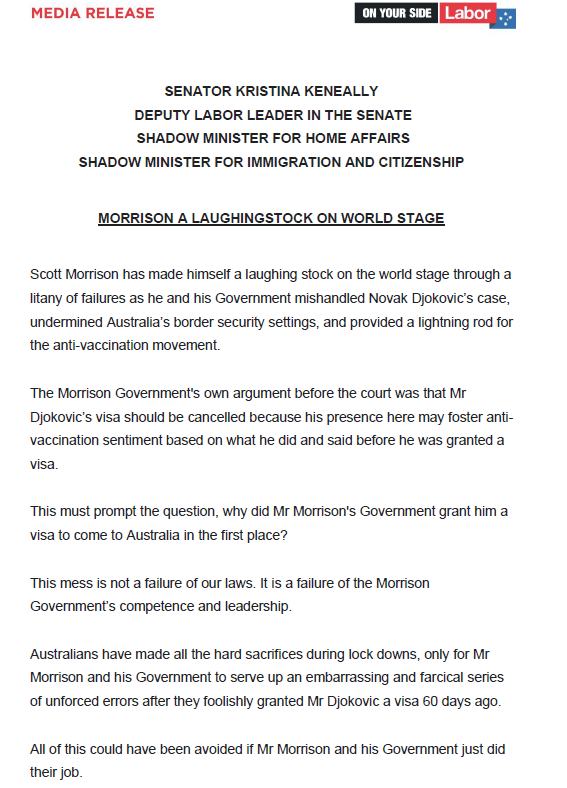 political_alert's tweet photo. Shadow Home Affairs Minister @KKeneally: "This must prompt the question, why did Mr Morrison's Government grant him a visa to come to Australia in the first place?" #auspol https://t.co/YQNcjZ1gLP
