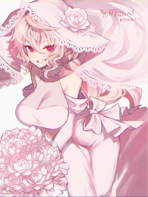 コミッション絵42 | みずしー #pixiv https://t.co/rhJWFXH9m1 納品しました!みずしハウスの殿堂入りガールことエルシィさんブライドです。HAPPY⛪ 