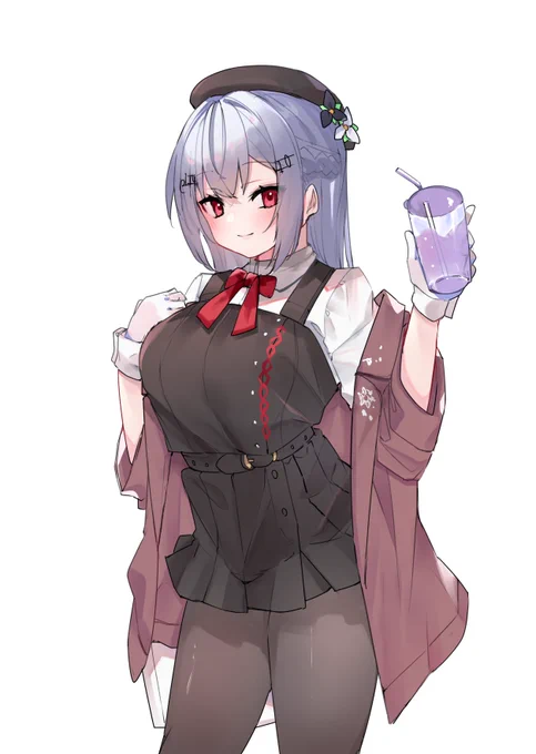 #はかせレポート 

配信で「制服みたいだけど制服じゃない服が好き」的な話をしていたので、いつか初期衣装のアレンジ服とか実装されないかな～という感情。

二枚目はクリップスタジオくんのアルティメットめちゃ便利背景素材をオフにしたやつ 