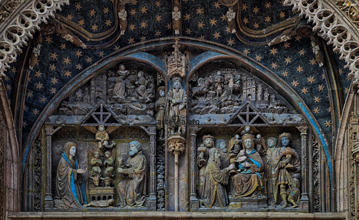 Os presentamos la espectacular fachada de la iglesia de Santa María la Real de Aranda de Duero (#Burgos), realizada entre los años 1505 y 1515. Esta genialidad, digna del más completo elogio, podría definirse como un auténtico retablo esculpido en piedra #BuenosDias #FelizDomingo