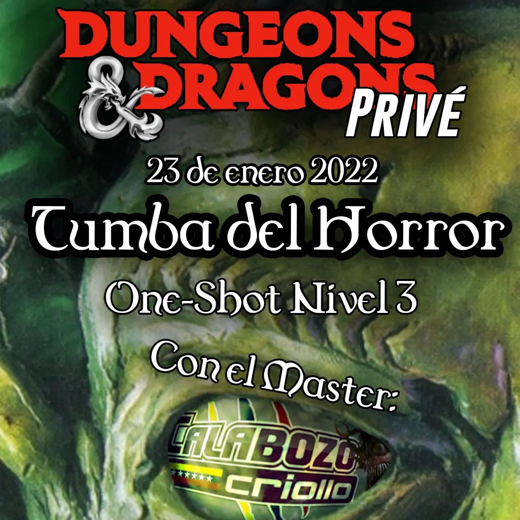 CalabozoCriollo's tweet image. Este domingo 23 de enero, en caracas,  estaremos jugando una sesión especial de D&amp;amp;D (para expertos y novatos) en la tumba del horror! incluye comida y bebida! así como una excelente experiencia completa de D&amp;amp;D! 

para inscribirte es por aquí. 

mtgvenezuela.com/tienda/dd-priv…