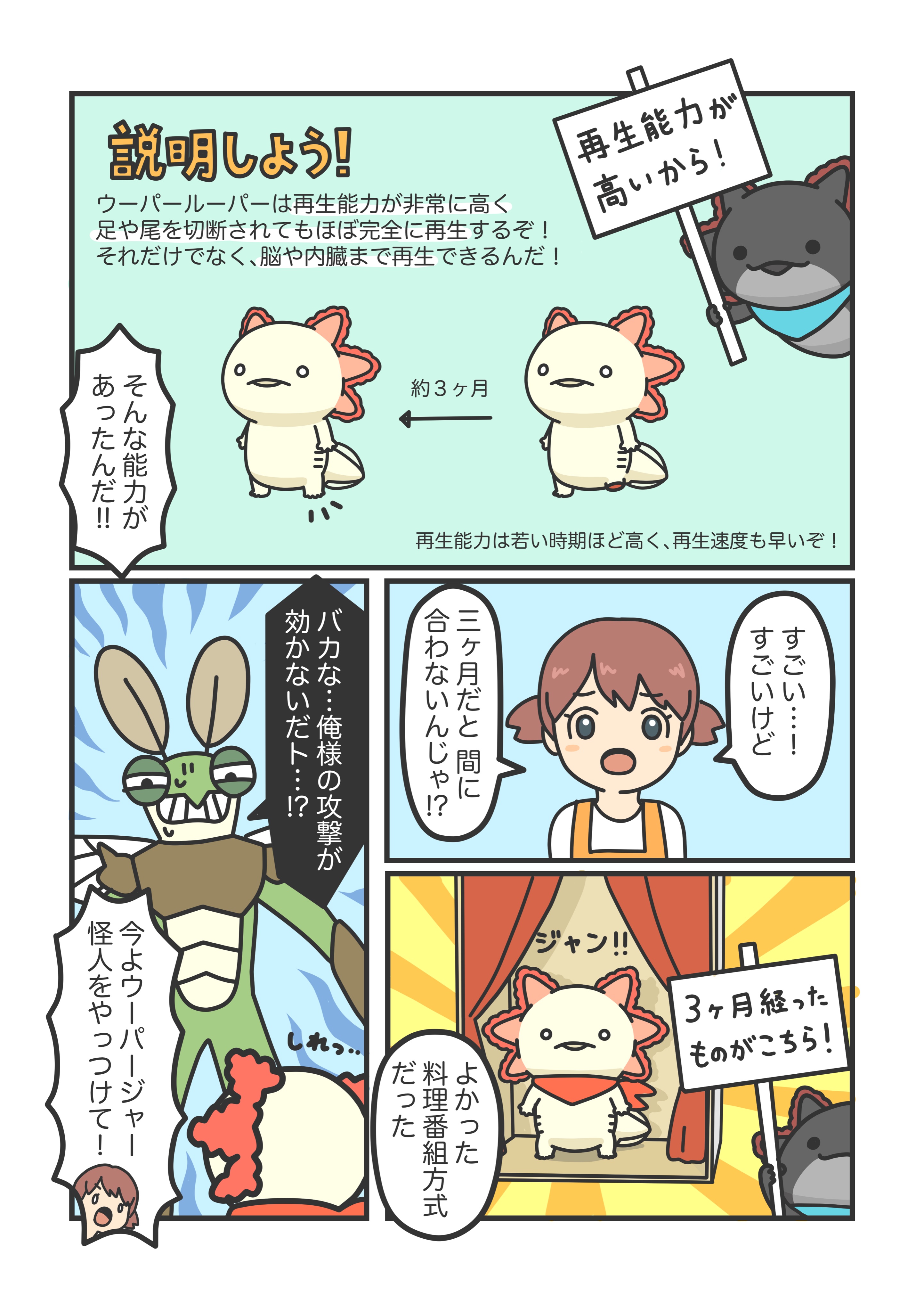 人生はウーパールーパー ウーパールーパーに少しだけ詳しくなれる漫画 正義の味方 ウーパージャー 1 2 T Co Bgztpuvheb Twitter