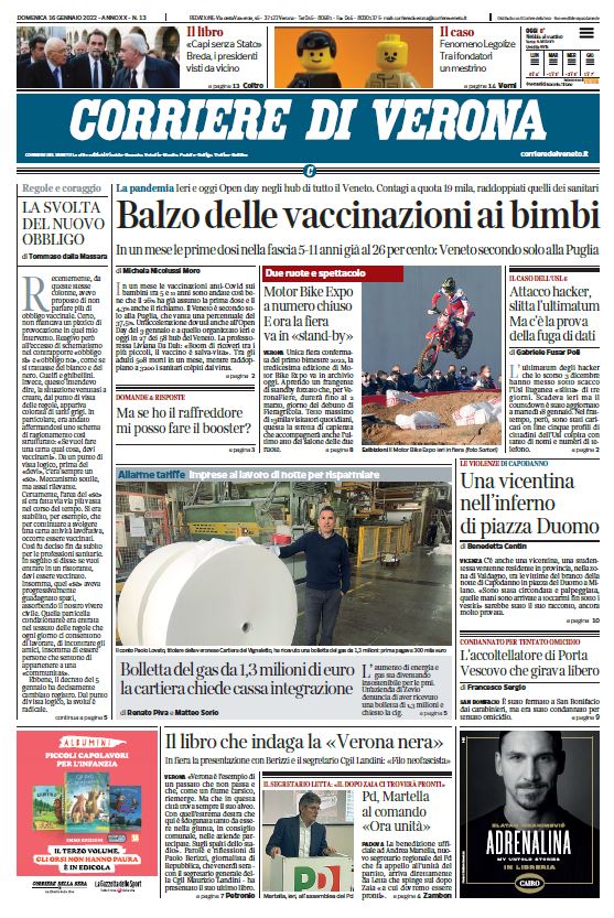 Buongiorno con la prima pagina del Corriere di #Ve...