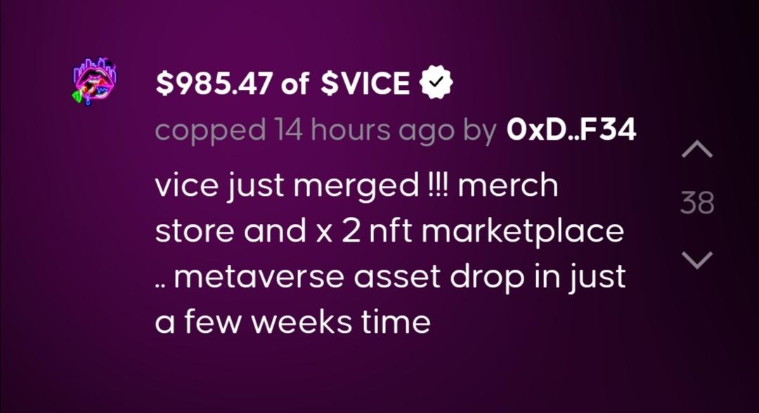 Itsbuzzingflooz's tweet photo. Ohhh yeah baby it's @vicewrld_ again! #binance #buzzoftheday 🐝🐝🐝! Your community is just 🔥. But your competitors aren't sleeping!

🥇 $vice @vicewrld_
🥈 #sya @flooz_inc
🥉 #cuffies @Cuffies_io

Buy and buzz here:
https://t.co/GkSoVdprRi https://t.co/tK1fITWpsH