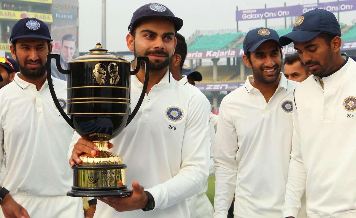BCCI's tweet photo. 📸 📸: Leading #TeamIndia 🇮🇳 for the first time on home soil in Tests, @imVkohli powered the side to a 3-0 series win against South Africa in 2015.  👏 👏 https://t.co/lGHmOcjG7k