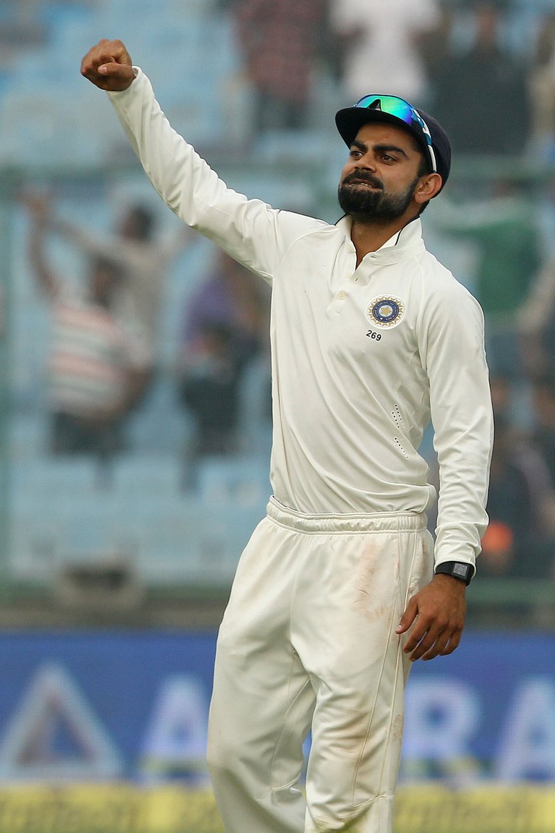 BCCI's tweet photo. 📸 📸: Leading #TeamIndia 🇮🇳 for the first time on home soil in Tests, @imVkohli powered the side to a 3-0 series win against South Africa in 2015.  👏 👏 https://t.co/lGHmOcjG7k