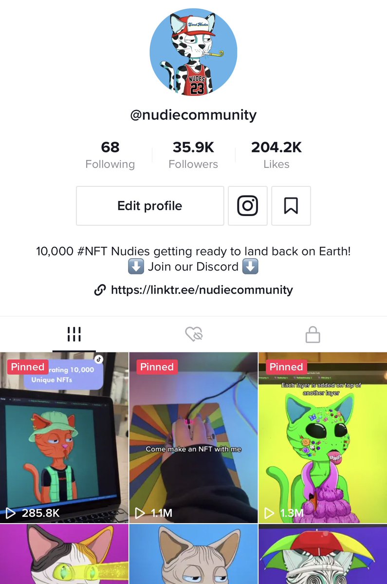 nudiecommunity's tweet photo. We now have 2 videos with over 1,000,000 views! 🤯

And over 200,000 people have liked our videos! 

LETS GO NUDIES ‼️

#NFT #NFTs #NFTCommunity #TikTok https://t.co/2XhjMmZt4O