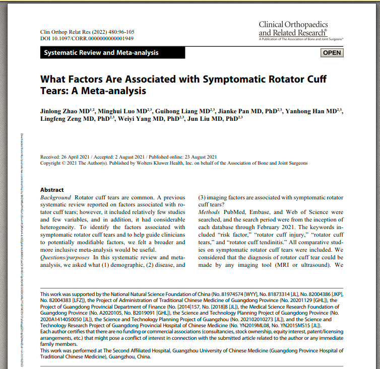 PhysioMeScience's tweet image. What Factors Are Associated with Symptomatic Rotator Cuff Tears: A Meta-analysis 

👀👀👇👇

pubmed.ncbi.nlm.nih.gov/34424222/