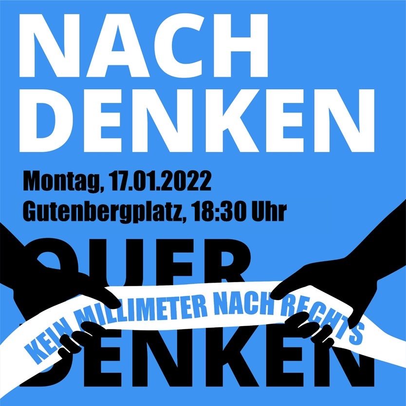Amselzwitschern's tweet photo. Ihr wisst es sicherlich alle schon und habt euch schon in euren Kalendern eingetragen aber: Morgen laufen wieder die unsolidarischen  Eso-schwurbel-faschos durch Mainz
1. Ab 18 Uhr am Landtag (angemeldet)
2. Ab 18 Uhr am Gutenbergplatz (unangemeldet) #mz1701 https://t.co/QP0WJFKpFW