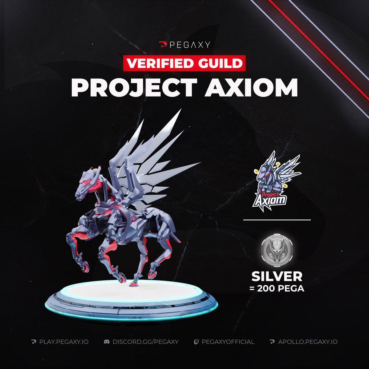 PegaxyOfficial's tweet photo. Congrats to our newly verified Pegaxy guilds hitting Silver Badge rank. 🎉  

You've earned your Pegaxian Badge! Thanks for being such a great builder of the community. 💪

#PegaxyVerifiedGuilds https://t.co/HDgRFuifMX