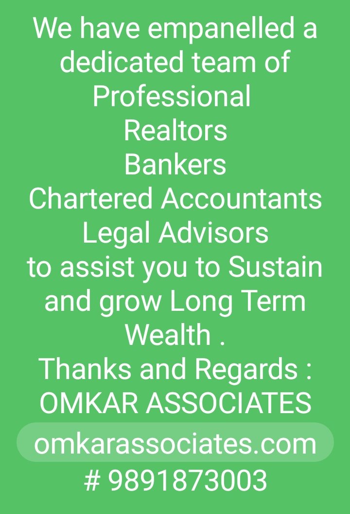 jitenderatri's tweet photo. We have empanelled a dedicated team of Professional 
Realtors
Bankers
Chartered Accountants
Legal Advisors
to assist you to Sustain and grow Long Term Wealth .
Thanks and Regards :
OMKAR ASSOCIATES
https://t.co/WxgZnHevwM
# 9891873003 https://t.co/IpS93klfWs