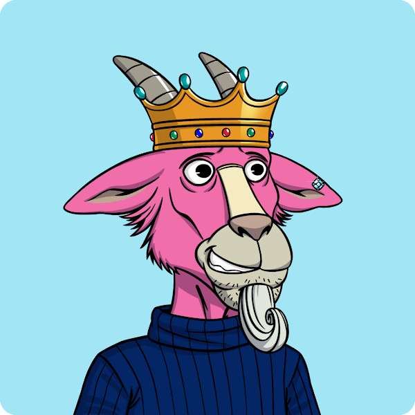 KunstNFT's tweet photo. Someone told me I own king crown goat #21 when it comes to rarity.
@goatlodge @frednightz @_migwashere
#goatlodge #HOFG #DaHerd #NFT https://t.co/bl2ZrpXnTz