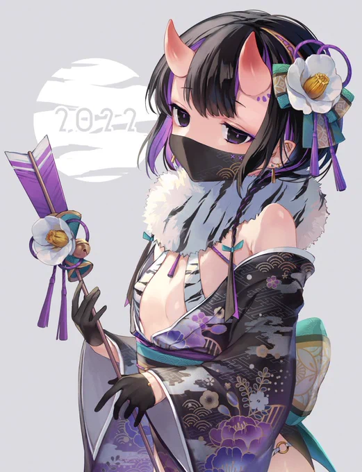 #絵柄が好みって人にフォローされたい
ついでにOCの虎柄ビキニ×着物の鬼娘ちゃんすこって… 