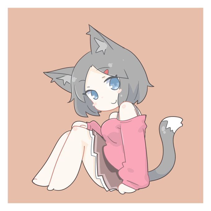 (お題箱)フリーシェル「ねずみいろのねこ」チャンでデフォルメ絵をお願いします。 