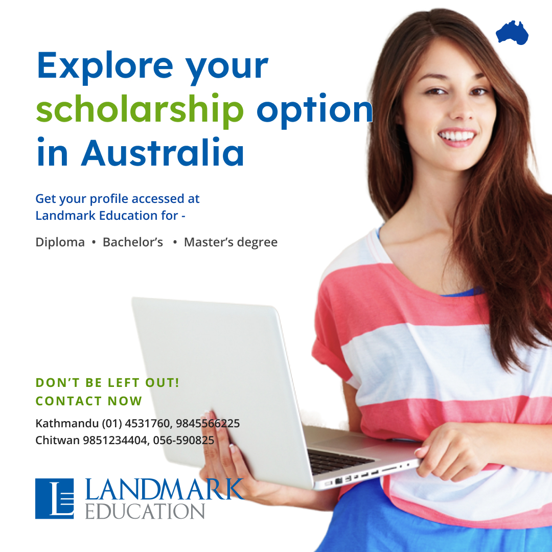 🇦🇺  Scholarship opportunities in Australia
Get your profile accessed at Landmark Education to win a scholarship in #Australia.
Get in touch with us today.