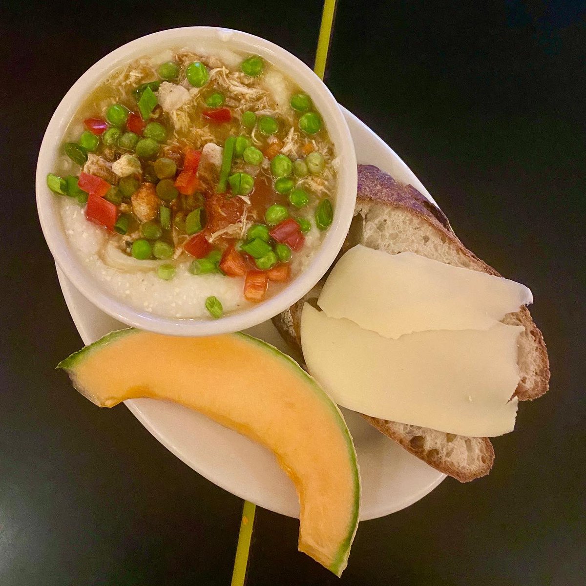 FastandFrench's tweet photo. #rainyday #brunchbunch #itshappeningagain Paella over Sea Island Grits with Gouda, Baguette, Cantaloupe, and a Glass of French Wine $14 https://t.co/PjBaAb9XKP