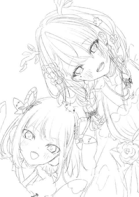 ファウナちゃんとぐらちゃん
このコンビ描きたいんよな、ということで正月衣装ラフ 