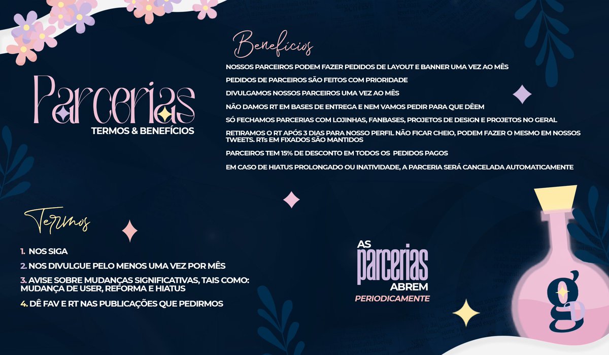 Bem Vindos a Glitter Design! 🔮

Transformando ideias em designs. Mais informações na thread abaixo! ✨

🔗 Carrd: glitterdsg.carrd.co
📅 Cronograma: docs.google.com/spreadsheets/d…