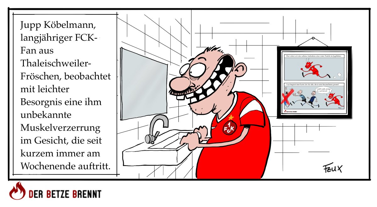 ... geht es Euch auch so wie Jupp Köbelmann? 🥰 Wir wünschen allen FCK-Fans einen schönen Sonntagabend &amp; einen guten Start in die neue Woche!

#Betze-Comics: "Folge 12 - Neues Lebensgefühl"