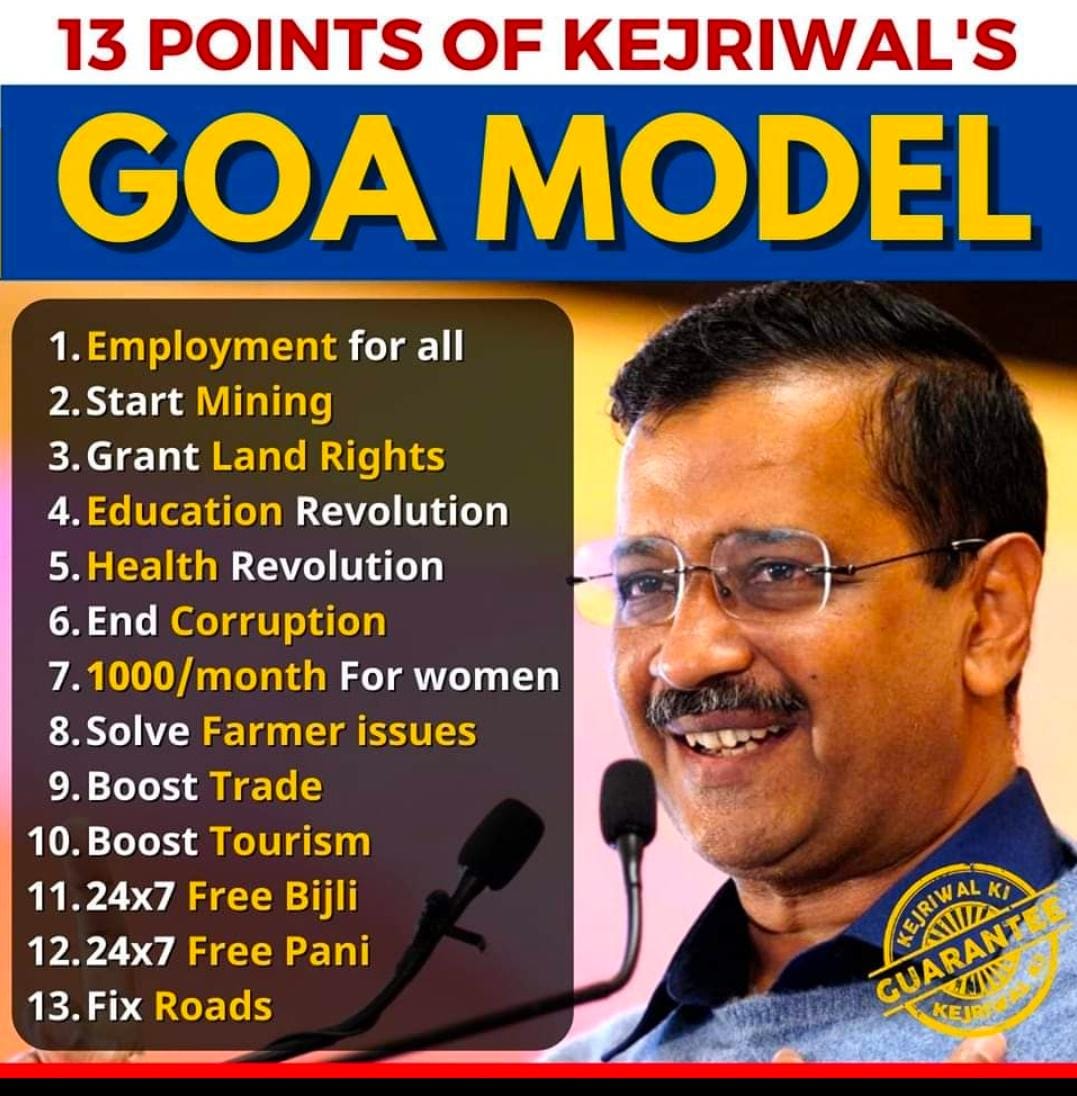 iaminnocentkid's tweet photo. 13 Point Agenda for Goa by @AAPGoa .
#AAP4GOA https://t.co/JDVi9WvXLL