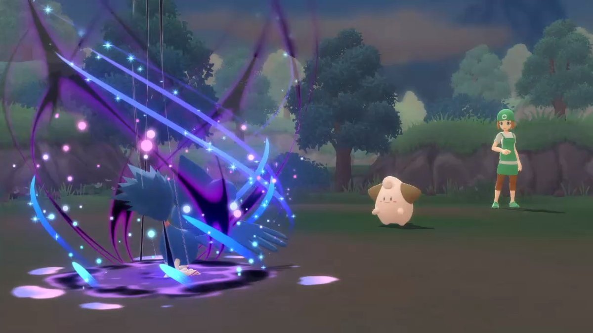 Darikyun's tweet photo. (1 of 2)
#Screenshot #Frames of #Murkrow using Nightshade! So Cool & Beautiful!
#Pokémon #PokemonMove #PokemonBrilliantDiamond #PokemonShiningPearl #PokemonBDSP #NintendoSwitch https://t.co/1niv9vG9Vr
