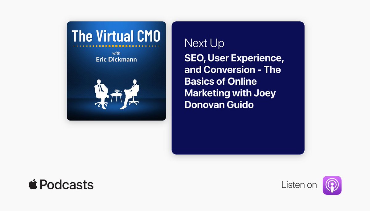 FiveEchelon's tweet photo. "Companies must have a clear idea of who their clients are, what they need, and how to reach them."

For Season 7, Episode 2, Joey Donovan Guido @daddybrain1 talks about online marketing and building a digital strategy.
🎧  https://t.co/2qcrWnBDmQ

#virtualcmo #onlinemarketing https://t.co/2Gycmo1Htz