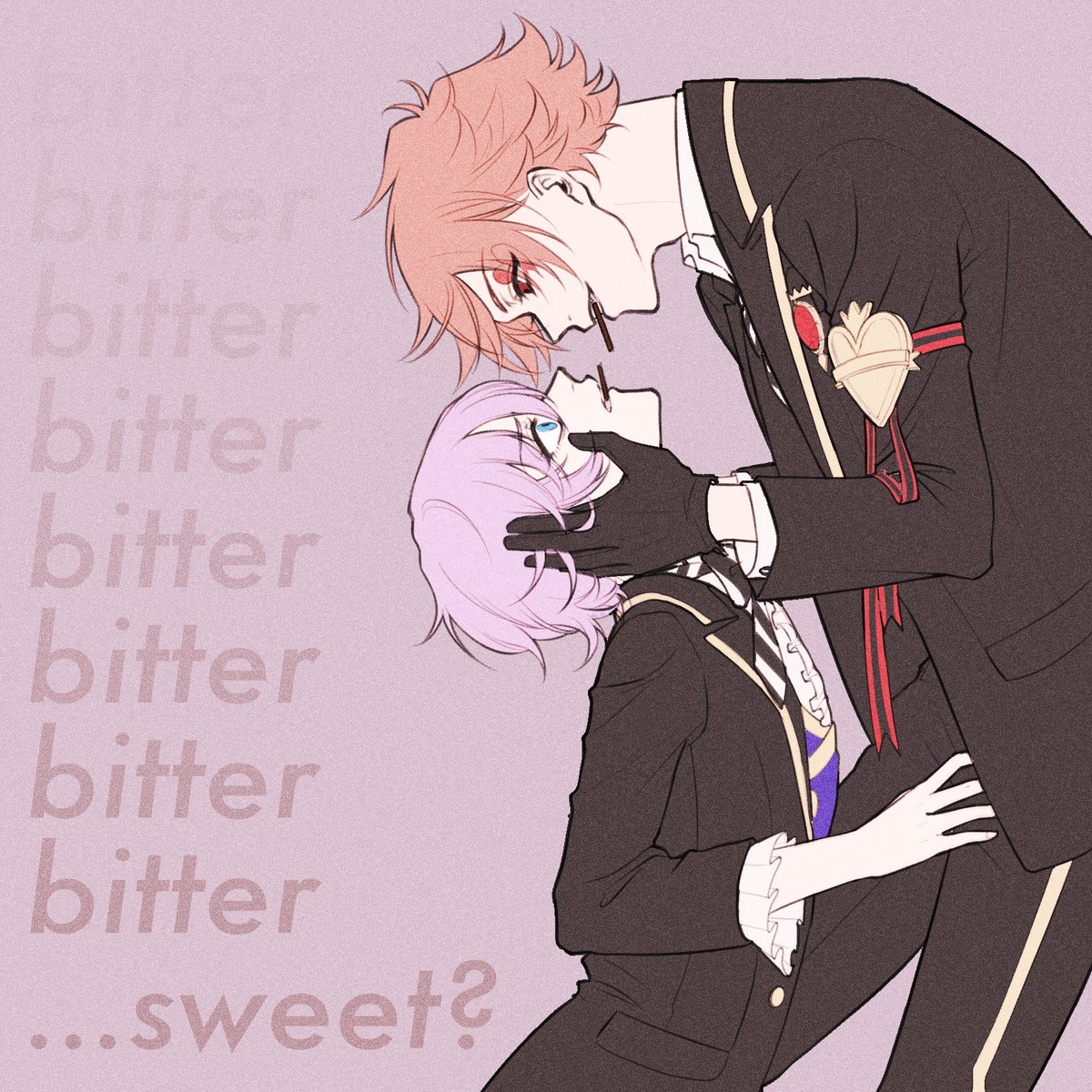 Heartapple60min エーエペワンドロワンライ お題 口移し みみみ のイラスト