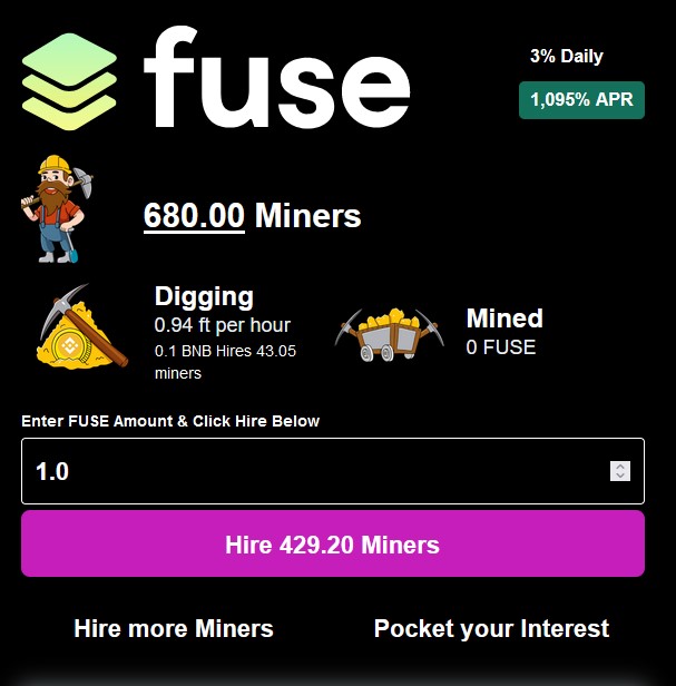Crypto_Chimpy's tweet photo. I am like WOW!!!! 
the risk is what we struggle with each day so.. why don't we earn 1095% APR on $FUSE with that @fuse #minibudget #miners 
🚀LINK->⚡️https://t.co/Bzoxukffoi 🎁[Approved]
@cctip_com draw 150 BIRD 75 #cloudmining https://t.co/aKM2odgBKR