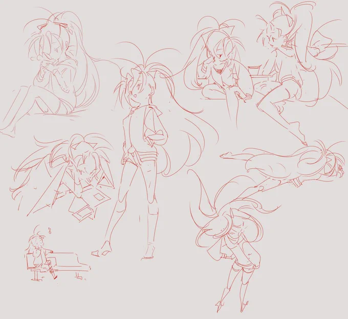 Also some random Kyouko doodles just to cheer myself up 